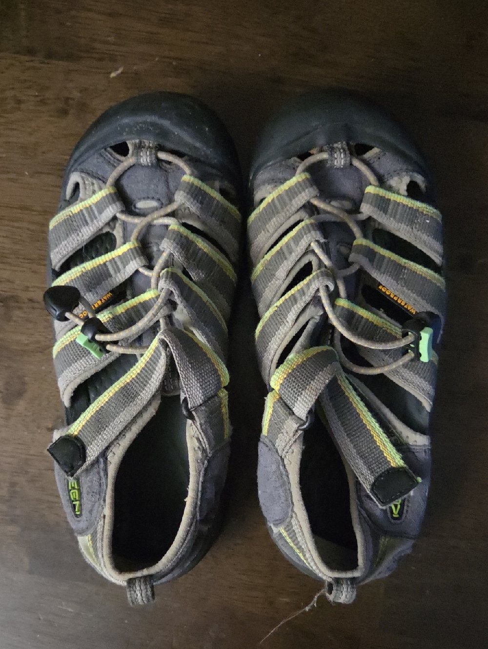 Keen Kids Gray with Lime Accent Shoes